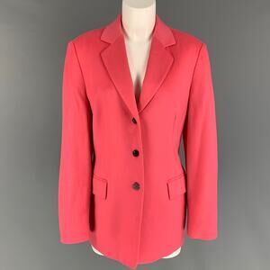 FERAUD Size 12 Pink Cashmere Notch Lapel Jacket Blazer